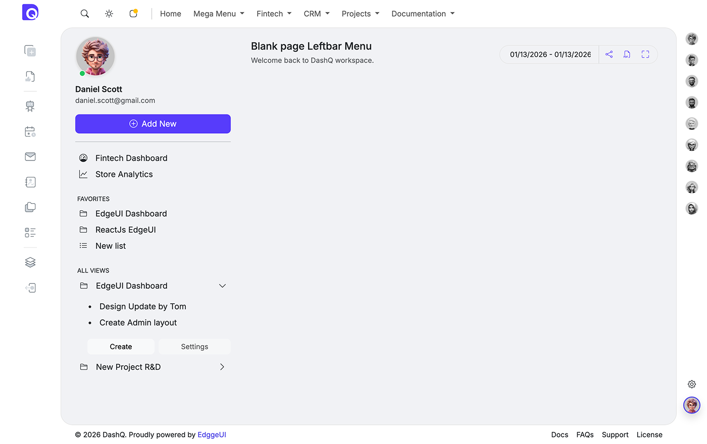 blank page body leftbar