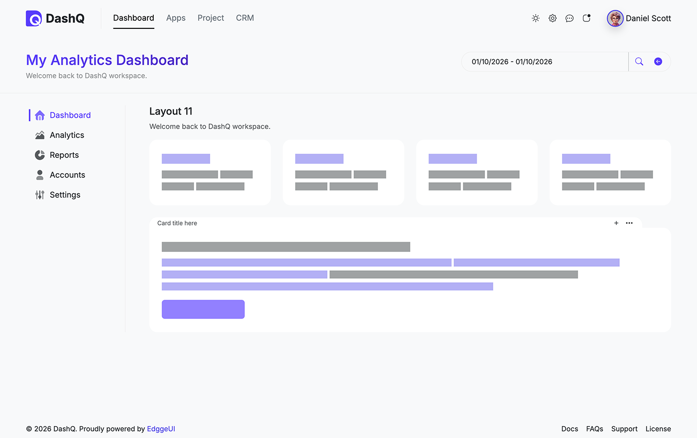 DashQ Template layout version 11