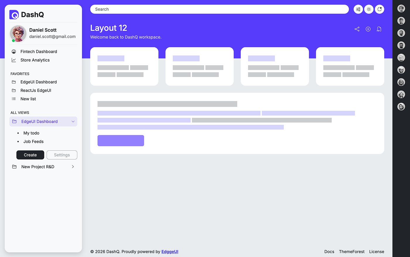 DashQ Template layout version 12
