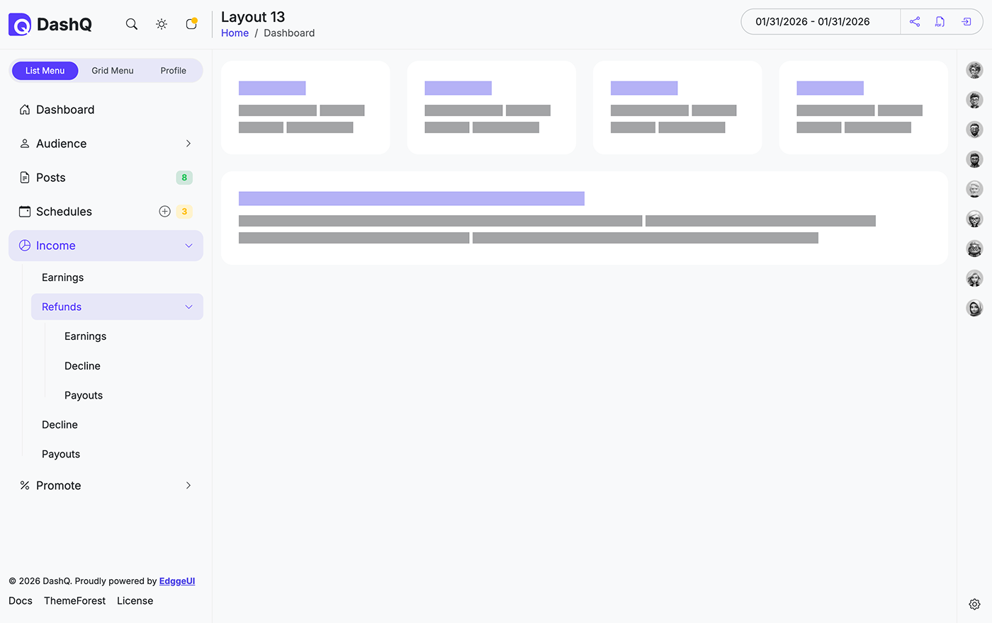 DashQ Template layout version 13