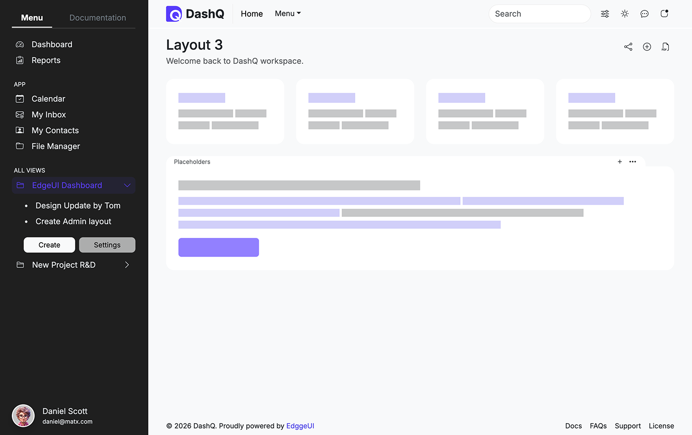 DashQ Template layout version 3