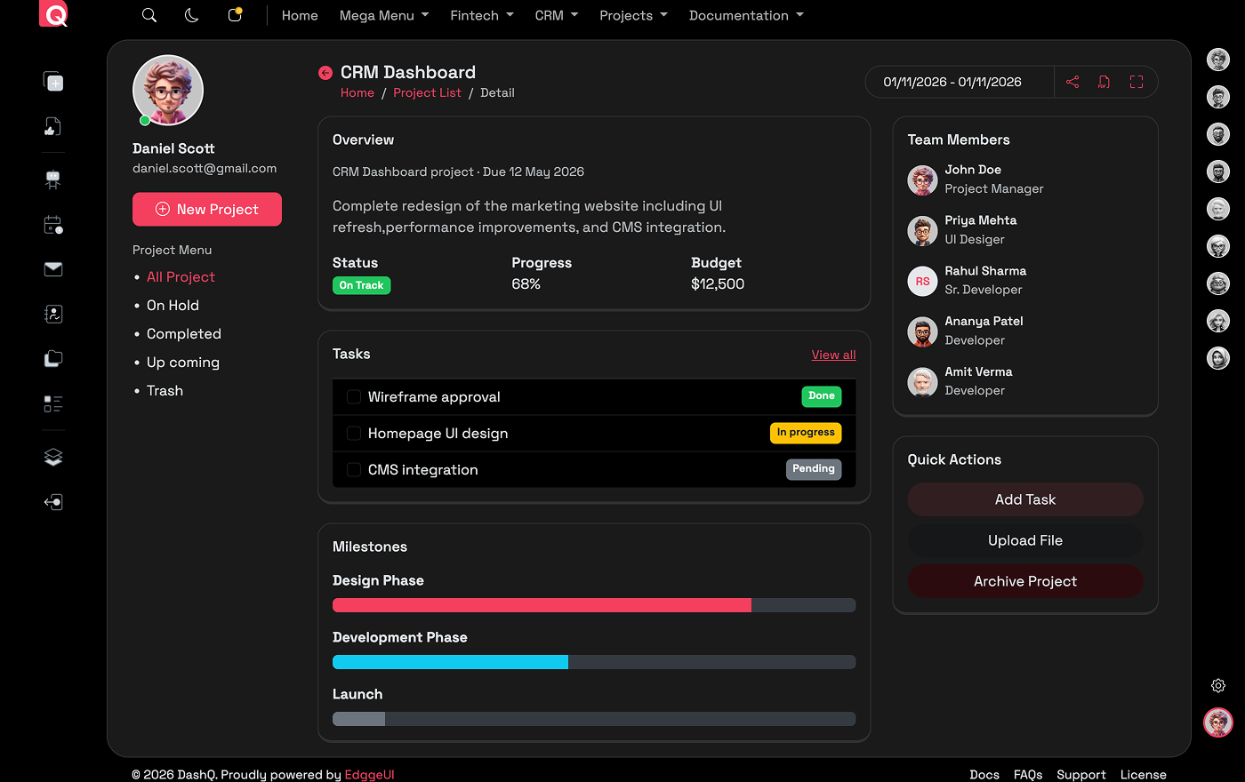 DashQ project detail